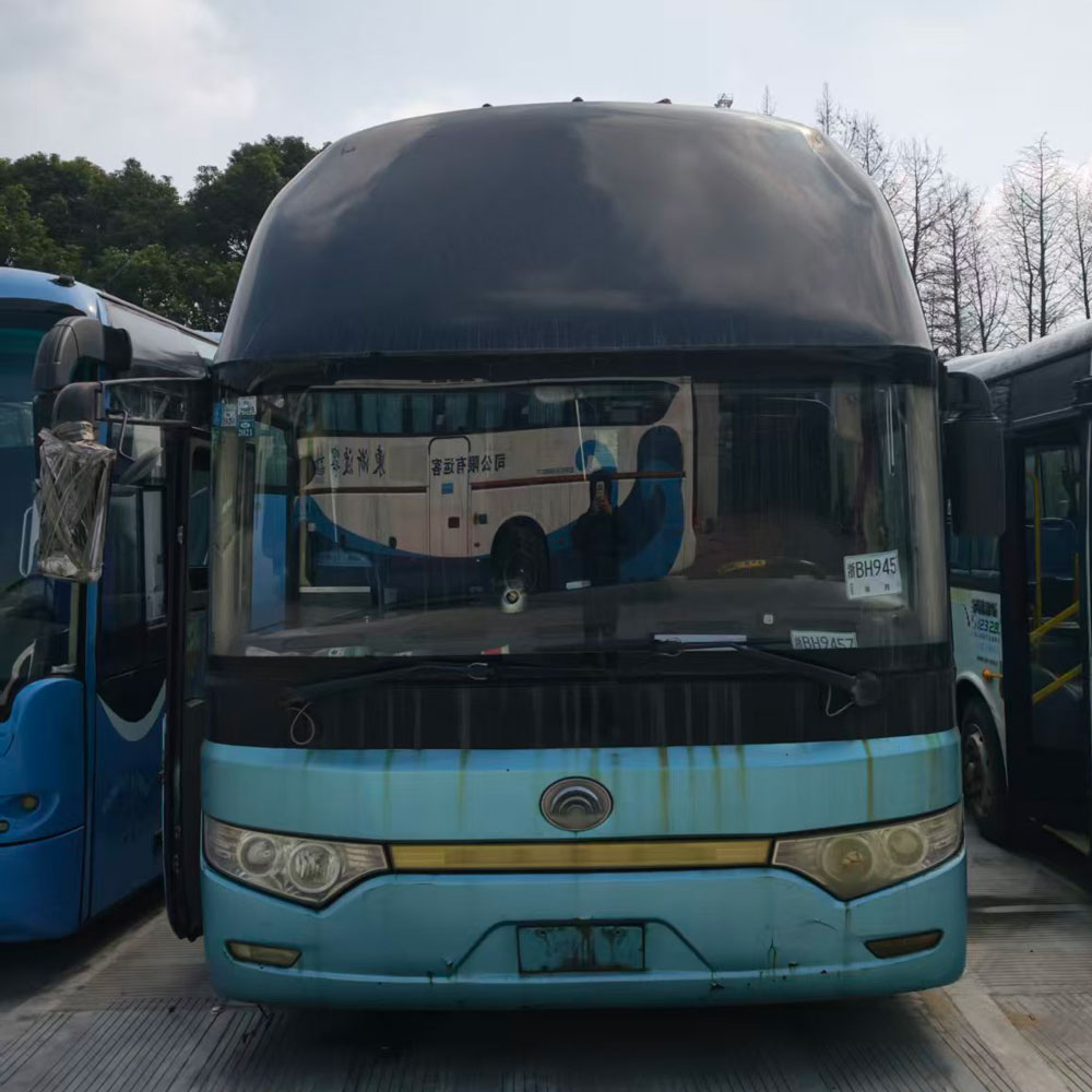 Autobús azul usado diesel de Yutong 53 asientos